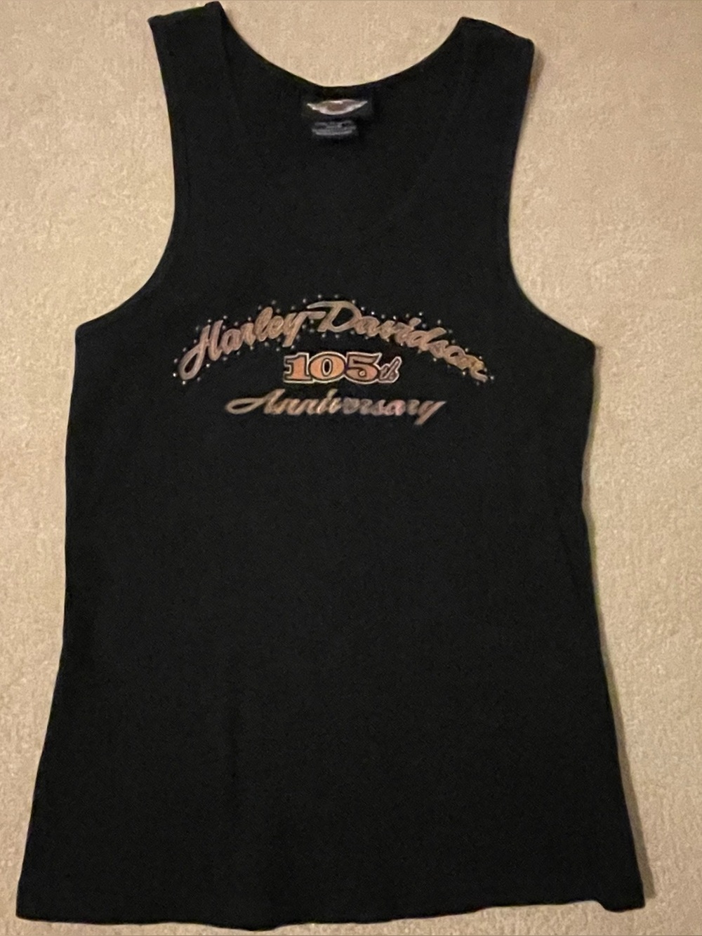 Harley-Davidson 105th Anniversary vintage Black Tank Top Women's medium like new